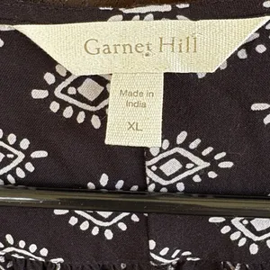 EUC Garnet Hill Shorts Romper Black White Size XL thumbnail 4