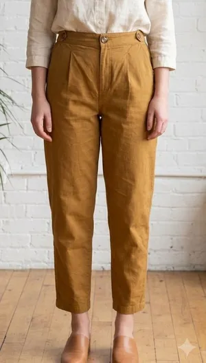 LOFT Khaki High Rise Button Detail Casual Pants Size 4 thumbnail 1