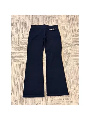 NEW Polo Jeans Co. women's small navy fleece lined wide-leg sweatpants MSRP $75 thumbnail 4