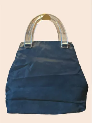 Prada Vintage Tessuto Nylon Tote Lucite Handles thumbnail 2