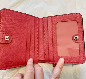 Coach wallet with bow tie in pink thumbnail 3