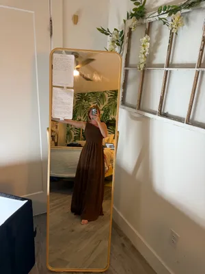 One shoulder formal dress built in bra brown 2 thumbnail 3