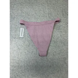 PacSun Swim Eco Purple Smocked High Cut‎ Cheeky Bikini Bottoms Small NWT 0566 thumbnail 5