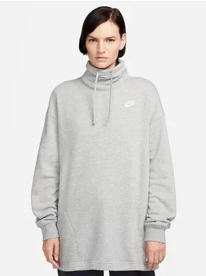 Nike Women’s Club Fleece Lined Mock Neck Oversized Sweatshirt thumbnail 2