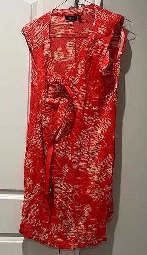 Apt. 9 Red Sleeveless V-Neck Midi Sundress with belt! thumbnail 1