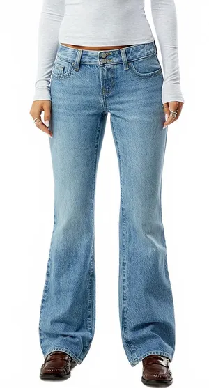 Pacsun Jade Low Rise Bootcut Jeans Double Button Light Blue NWT Atlanta Size 25 thumbnail 1