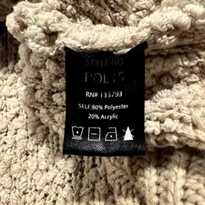 POL Oversized Popcorn Knit Hoodie Sweater Cozy Brown Medium Coastal Quiet Luxury thumbnail 5