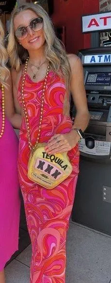 Vibrant Pink and Swirl Dresses with Accessories thumbnail 1