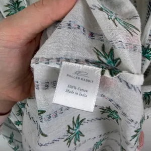 Roller Rabbit‎ Palm Tree Print Tassel Tunic Small Cover Up Sheer Beachy Resort thumbnail 7
