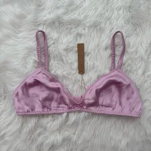 Skims Woven Shine Sleep Bralette Pink Rose Size Large thumbnail 2