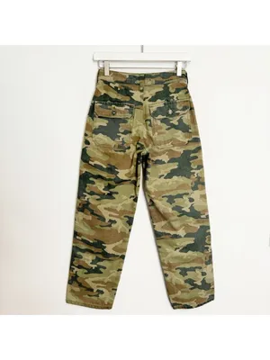 Free People Remy‎ Pants Size 24 Moss Green Camo High Rise Cropped Gorpcore Indie thumbnail 10