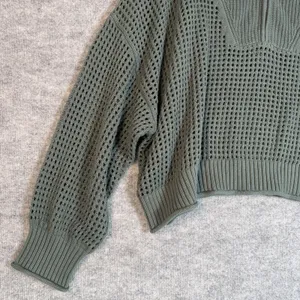 Aerie Size-XXL Womens Sweater Oversized Green Crochet Long Sleeve thumbnail 8