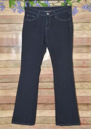 BE-GIRL Stretch Jeans Size 9/10 Dark Wash Boot Cut Embellished Pockets Butt Lift thumbnail 1