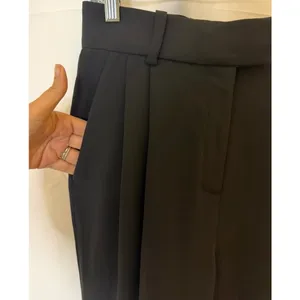 COS Black High Rise Pleated Cuffed Trousers Size 4 Minimalist Career Wear thumbnail 7