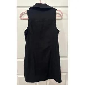 Day+Moon Black Denim Zip Front Sleeveless Dress, M thumbnail 6