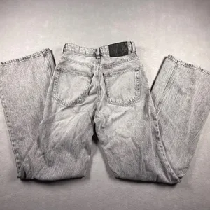 H&M Womens Gray Faded Wash High Waisted Wide Leg Jeans Size 0 Grunge Streetwear thumbnail 5