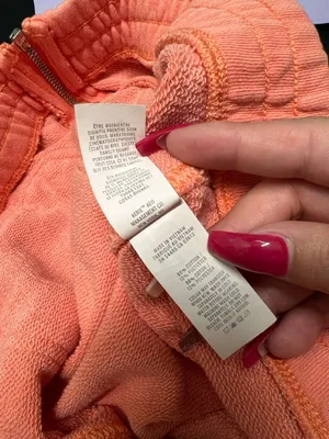 Aerie sun washed coral full zip up elastic waist hoodie with pockets thumbnail 10