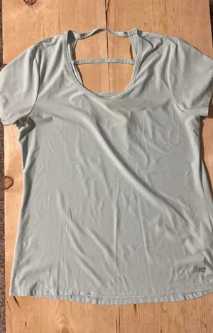Marika Womens XL Mint Green Strappy Open Back Short Sleeve Activewear‎ Tee Shirt thumbnail 1