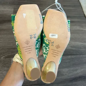 Antonio Melani Alora Royal Palm Print Bow Detail Slide Sandal Kitten Heels thumbnail 6