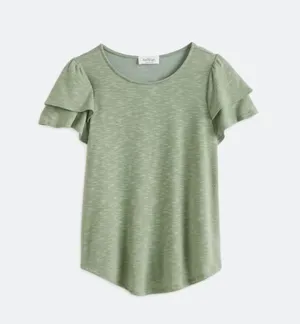 Short Sleeve Ruffle Tee thumbnail 1
