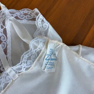70s Vintage Deena Cami Tank S Ivory Lace Trim Lingerie Coquette Romantic Dreamy thumbnail 5
