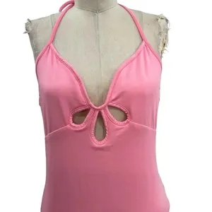White Fox Boutique The Long Run Mini Dress Pink Halter Bodycon Size XL‎ thumbnail 5