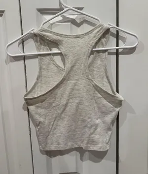 Active Basic Grey Cream Active Wear Tank thumbnail 2