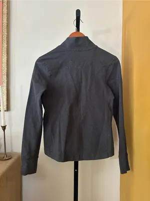 Pact Organic Cotton Go To Slim Zip Up Track‎ Jacket Athletic Stretch Gray Small thumbnail 5