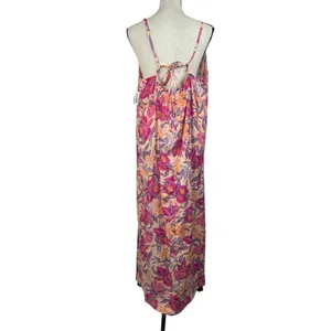 Old Navy X-Large Maxi Dress Sleeveless Side Slits Floral V-Neck Lightweight New thumbnail 5