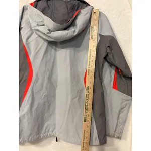 The North Face Womens Rain Jacket Size M Grey Red Colorblock Full Zip Shell A6FB thumbnail 10