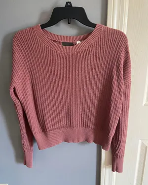 Hippie Rose Pink Sweater Open Back thumbnail 1