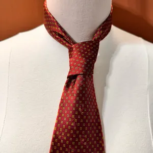 Fabris Venezia Silk Men's Tie Vintage Burgundy Classic Handmade Necktie thumbnail 1