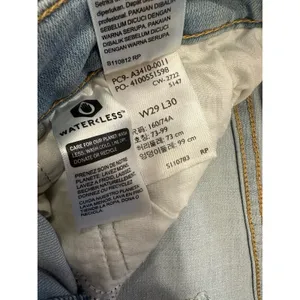 Levi’s 726 Flare Jeans Women's Size 29x30(actual 29) Light Blue Raw Hem Stretch thumbnail 5
