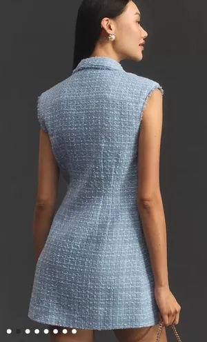 Anthropologie Blue Tweed Blazer Dress thumbnail 2