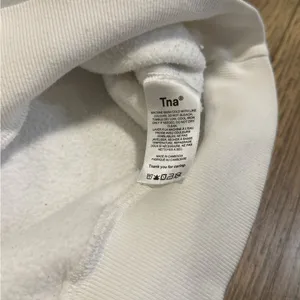 TNA Aritzia White Cropped Crewneck Sweatshirt: Size- Medium thumbnail 7