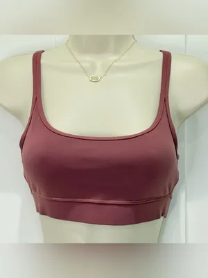 Vuori Mindset Sports Bra XS Cedar Mauve Strappy Workout Yoga Pilates Running thumbnail 5