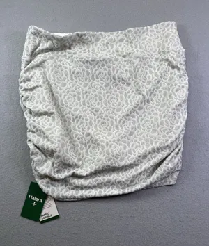 Halara High Waisted‎ Ruched Crossover Mini Skirt Animal Print White Silver Large thumbnail 1
