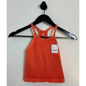 FREE PEOPLE Movement Happiness Runs Long Crop Tank in Orange Size X-Small/Small thumbnail 2