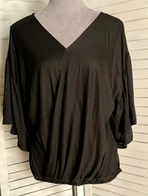 Black Dolman Blouse, Large thumbnail 1