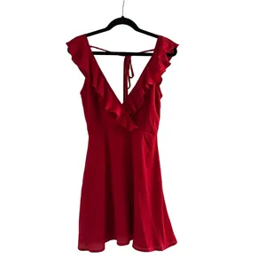 Altar'd State Women’s Elegant Red Ruffle Dress thumbnail 3