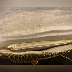 Gold sequin women’s clutch bag with chain strap glamour purse thumbnail 2