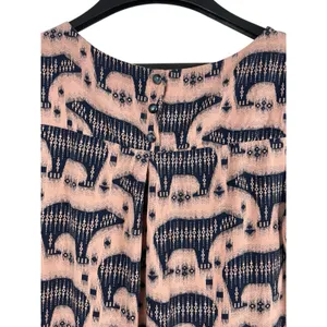 Anthropologie Mauve Short Sleeve Pull Over Pink Zola Bear Print Shift Dress 4 thumbnail 3