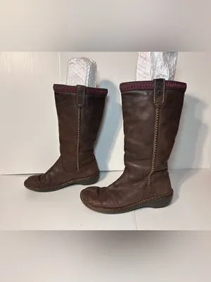 UGG SN 5139 brown leather shearling tall boots winter size 9 thumbnail 2