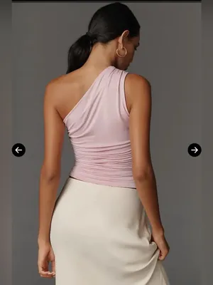 New With Tags Anthropologie Fitted One Shoulder Lilac Top Sz S thumbnail 4