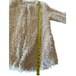 Sadie & Sage Anthropologie Cream Faux Fur Shaggy Coat M So So‎ Soft Quiet Luxury thumbnail 8