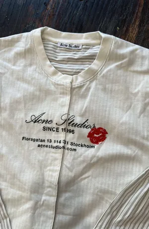 Acne studios Elijah double layer business card logo T shirt thumbnail 1