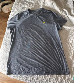 Magnolia Lane Tech Casual Heathered Blue Striped Crewneck T-Shirt thumbnail 1