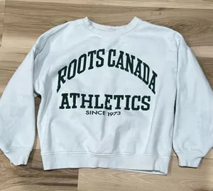 Roots Canada Athletics White Green Pullover Crewneck Sweatshirt Women’s XXS thumbnail 1