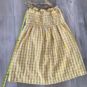 & Merci Womens Yellow White Gingham Tie Straps Mini‎ Dress Sz S Boho Cottagecore thumbnail 4