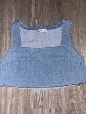 Petal & Pup Denim Crop Tank Top thumbnail 2